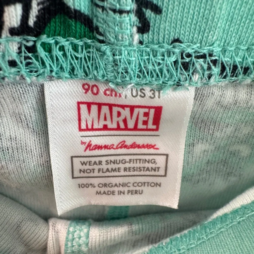 Hanna Andersson Marvel Hulk Organic Cotton Short Pajama Set Teal Kids 3T 90cm